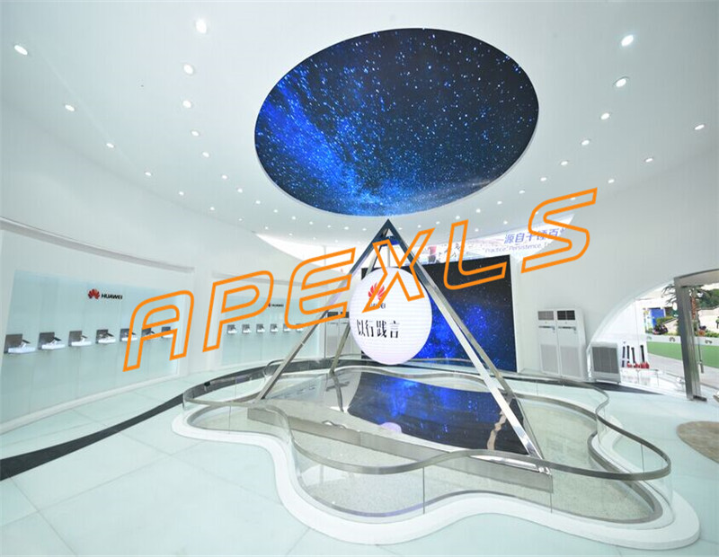華為天圓地方裝置（上海旗忠網球館）P4MM直徑2.2米LED球形屏