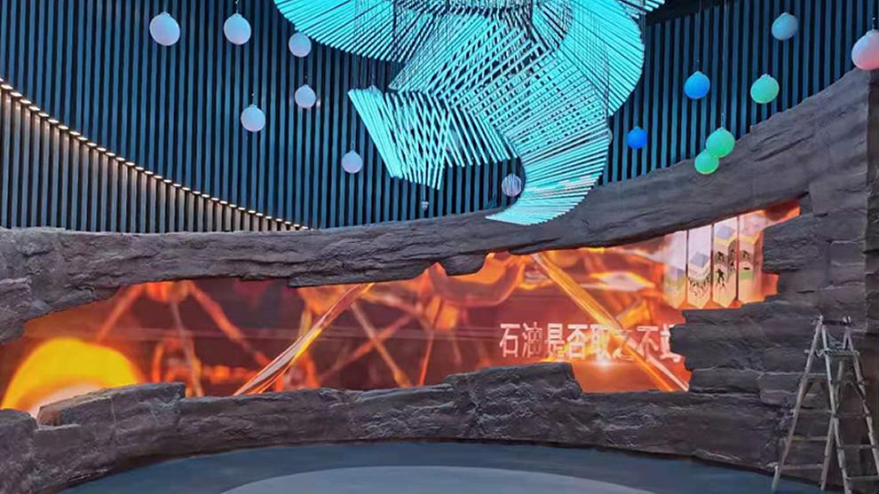 ?山東東營勝利油田博物館發(fā)展史廳異形屏